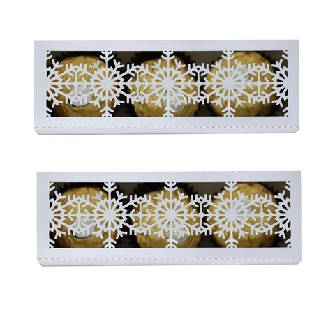Snowflake Laser Cut Candy Box Wedding Christmas Party Gift Box For Chocolate Candy Pearl Paper Hollow Out Decorative Gift Packaging