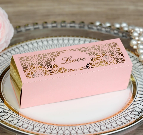 Lasergeschnittene Hohl Love Hochzeit Süßigkeiten Geschenkbox Perlpapier Für Party Feier Gastgeschenke Elegant Dekorativ
