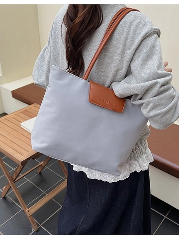 Bolso Tote de Cuero PU de Gran Capacidad para Mujer Bolso de Hombro Casual Versátil Color Sólido Bolso de Mano