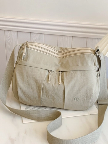 Leichte Nylon Plissee Umhängetasche Für Damen Multi-Tasche Schultertasche Casual Große Kapazität Reise Messenger Bag