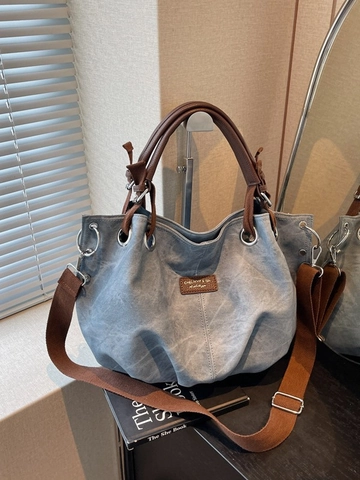 Sac Tote pour Femme Grande Capacité Rétro Vintage Texture Lavée PU Cuir Sac Bandoulière Minimaliste Décontracté Épaule Sac à Main