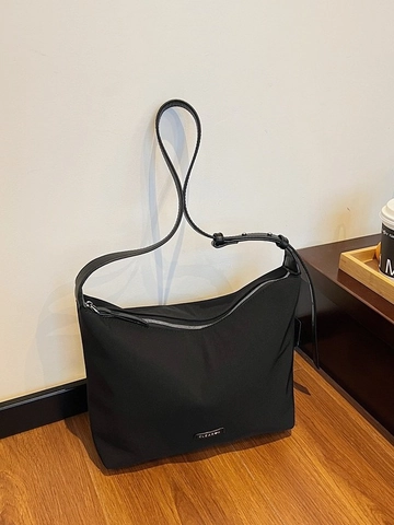 Women Simple Casual Commuter Shoulder Underarm Bag Large Capacity Tote Bag Fabric Hobo Bag Solid Color Fashion Handbag