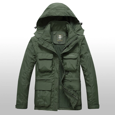 Giacca Tattica Outdoor da Uomo in Nylon Impermeabile Traspirante Maniche Staccabili Con Cappuccio Fodera in Rete Antivento Cappotto Funzionale