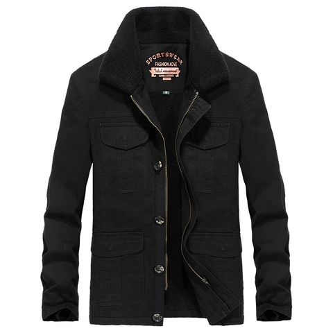 Veste Décontractée pour Hommes Doublée de Polaire à Poches Multiples Couleur Unie Col Sherpa Manteau de Travail Chaud en Coton pour Hommes