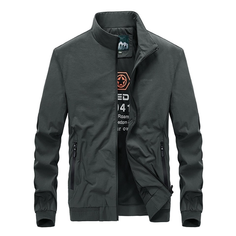 Coupe-vent Décontracté pour Hommes à Séchage Rapide Col Montant Extensible Quatre Sens Veste Ample Grande Taille Imprimé Lettres
