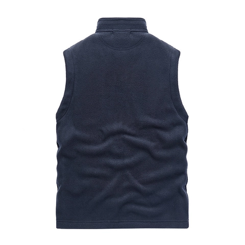 Men's Casual Polar Fleece Vest Stand Collar Full Zip Sleeveless Jacket Warm Outdoor Waistcoat Solid Color Polar Fleece Vest