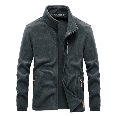 Herren Outdoor Fleecejacke Warm Stehkragen Full Zipper Mantel Lässig Polarfleece Oberbekleidung Für Herbst Winter Wanderjacke