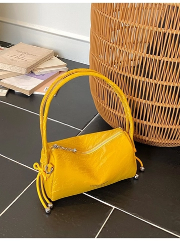 Sac Tonneau en Cuir PU pour Femmes Mode Sac à Bandoulière Texture Gauffrée Petit Sac à Main Boston pour Femmes Tenue Quotidienne