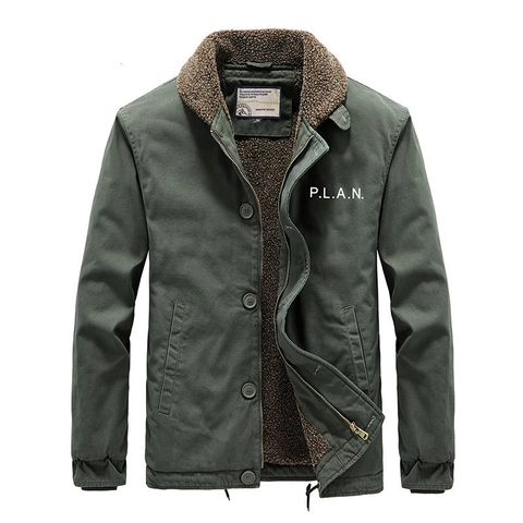 Chaqueta de Trabajo Retro Americana para Hombre Gruesa Forrada de Sherpa Abrigo Navy Deck Casual Resistente al Viento Cargo Ropa de Invierno