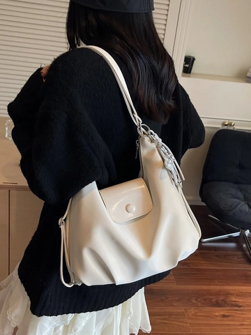 Bolso Tote de Cuir PU Vintage para Mujer Gran Capacidad Estilo Coreano Mochila de Hombro Hobo para Viajes Escuela Uso Diario