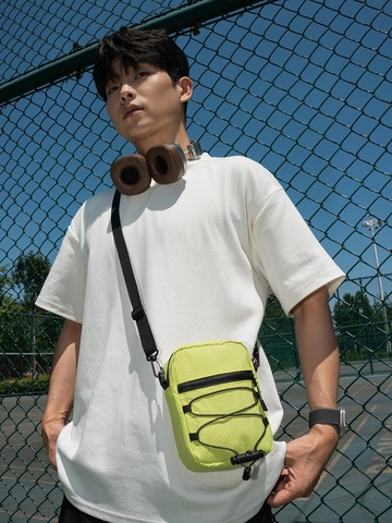 Bolso Bandolera de Nylon Mujer Bolso de Hombro Técnico Pequeño Con Cordón Entrecruzado Deporte Aire Libre Fashion Messenger Bag