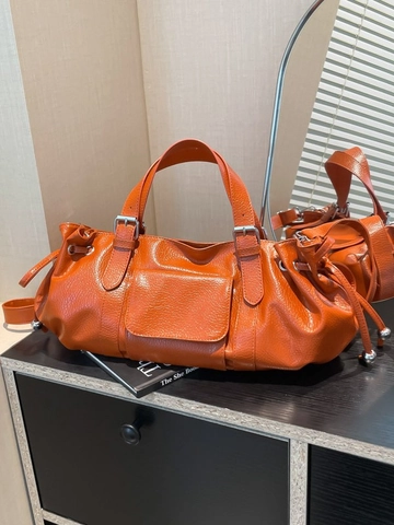 Bolso de Hombro Plisado de Cuero PU para Mujer Bolso Baguette Vintage de Nicho Francés Con Correa Ajustable Bolso Bandolera Diario Color Sólido