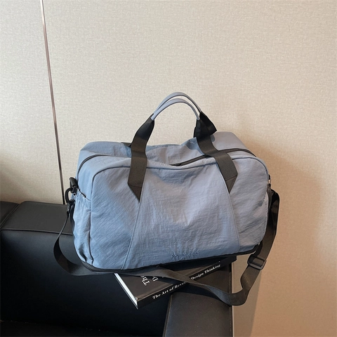 Large Capacity Nylon Travel Bag For Gym Fitness With Dry Wet Separation Shoe Compartment Weekend Duffel Bag For Men Women