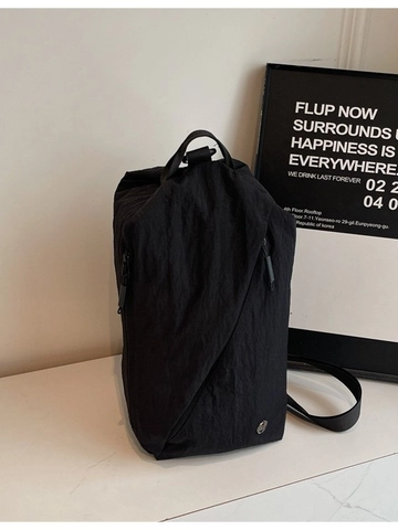 Women Large Capacity Canvas Polyester Backpack Multi Functional Shoulder Crossbody Bag Fashion Crinkled Texture Urban Travel Bag