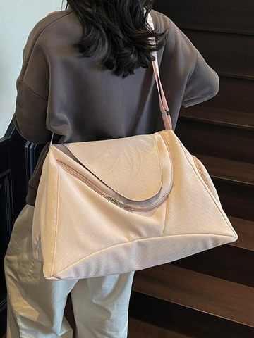 Große Kapazität PU Geflochtene Textur Reisetasche Mit Unabhängigem Schuhfach Wasserdichte Sport Gym Duffel Bag Für Damen Herren