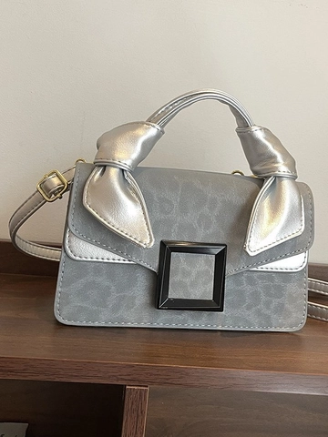 Sac Bandoulière Femme en Cuir PU Imprimé Léopard Rétro Sac à Main Carré Haut de Gamme Mode Sac Épaule Versatile