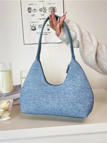 Sac à Épaule Minimaliste Grande Capacité pour Femmes Sac Sous le Bras Vintage Forme de Croissant Sac à Main Hobo Décontracté