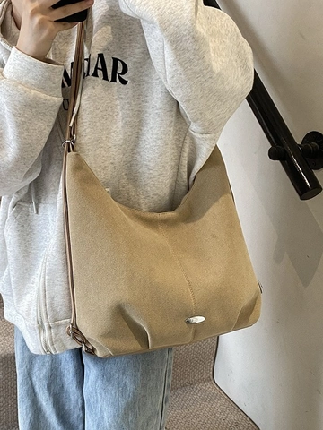 Sac à Bandoulière Femme en Cuir PU Grande Capacité Sac à Dos Hobo Multifonctionnel Sac Fourre-tout Souple Minimaliste Pour Travail