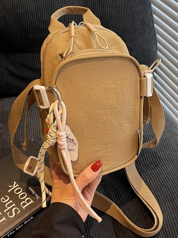Bolso Bandolera Cuadrado Pequeño de Nailon Casual para Mujer Bolso de Hombro Minimalista Correa Ajustable Moda Diario