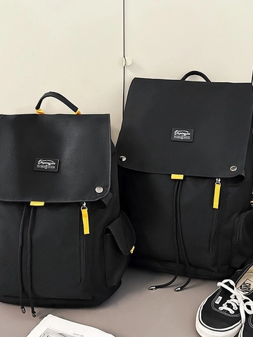 Grote Capaciteit Nylon Laptop Rugzak Minimalistisch Contrast Kleur Waterdichte Rugzak Voor Studenten Heren Dames