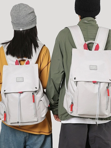 Grote Capaciteit Nylon Laptop Rugzak Minimalistisch Contrast Kleur Waterdichte Rugzak Voor Studenten Heren Dames