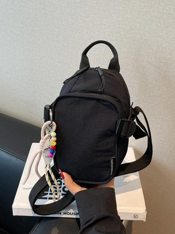 Bolso Bandolera Cuadrado Pequeño de Nailon Casual para Mujer Bolso de Hombro Minimalista Correa Ajustable Moda Diario