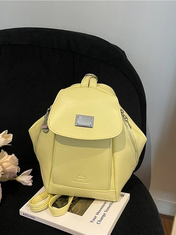 Women's Fashion PU Leather Large Capacity Backpack Solid Color Stitching Multipurpose Travel Casual Daypack Shoulder Bag
