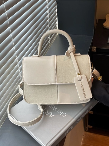 Dames Mode PU Leer Schoudertas Kleurblok Stiksels Vierkante Crossbody Handtas Met Verstelbare Riem Dagelijkse Casual Tas