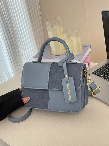 Dames Mode PU Leer Schoudertas Kleurblok Stiksels Vierkante Crossbody Handtas Met Verstelbare Riem Dagelijkse Casual Tas