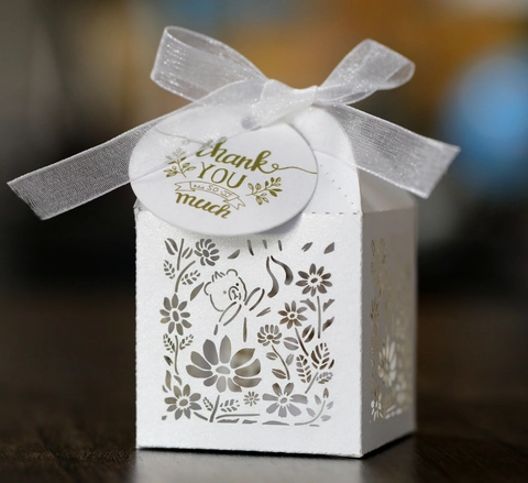 Lasergeschnittene Süßigkeitenboxen Teddybär Perlmuttpapier Geschenkbox Mit Schleife Für Hochzeit Geburtstag Party Deko