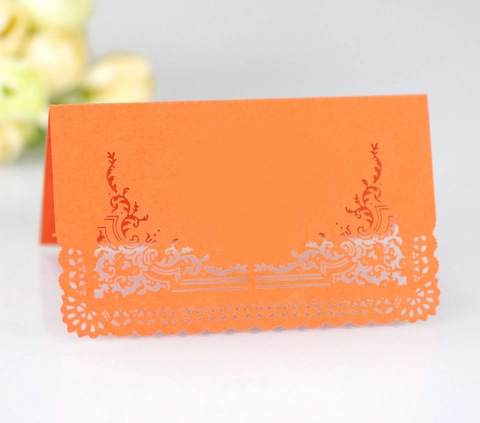 Elegant Laser Cut Lace Wedding Place Cards Pearl Paper Hollow Table Name Seat Cards For Party Banquet Event Decoration