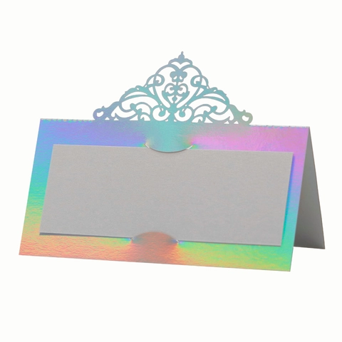 Laser Cut Hollow Crown Table Place Cards Pearl Paper Name Cards For Wedding Party Banquet Elegant Table Decorations