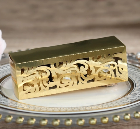 Laserschnitt Hohl Hochzeit Süßigkeitenschachteln Perglanzpapier Blumen Geschenkbox Für Schokolade Party Dekoration Bankett Bedarf