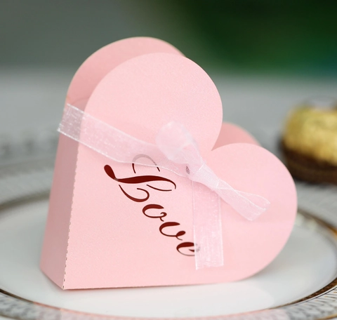 Hohl Herzförmig Love Papier Zuckerdose Mit Band Für Hochzeit Party Valentinstag Geschenkverpackung Gefälligkeiten Perlmuttpapier Boxen