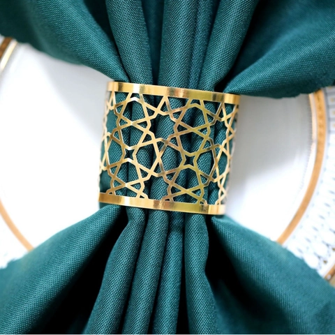 Hollow Star Geometric Paper Napkin Ring Reflective Laser Cut Napkin Holder For Wedding Banquet Hotel Table Decoration