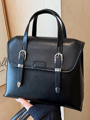 Sac à Dos en Cuir PU pour Femmes Style Britannique Vintage Grande Capacité Sac d'École Preppy Sac à Main pour Femmes