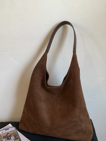 Bolso de Mano de Gran Capacidad para Mujer Bolso de Hombro de Cuero de PU Esmerilado Vintage Bolso Hobo de Color Sólido para el Trabajo Diario