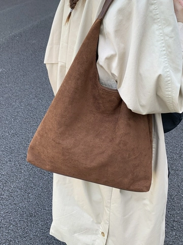 Bolso de Mano de Gran Capacidad para Mujer Bolso de Hombro de Cuero de PU Esmerilado Vintage Bolso Hobo de Color Sólido para el Trabajo Diario