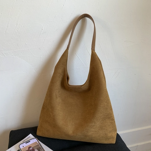 Sac Fourre-tout Femme Rétro Minimaliste en Cuir PU Dépoli Grande Capacité pour Navettage Quotidien Sac Sous le Bras Hobo