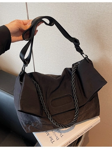 Große Kapazität Canvas Tote Bag Für Damen Mode Umhängetasche Mit Breitem Riemen Vintage Student Schultertasche Handtasche