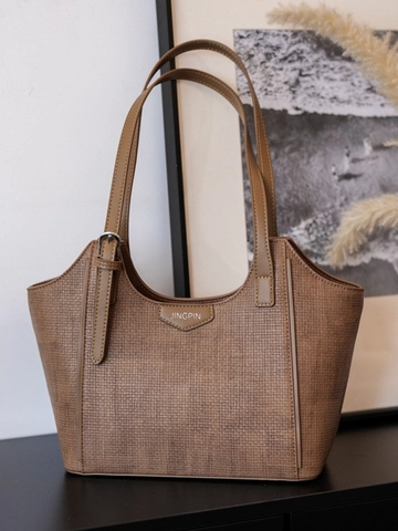 Borsa Tote Vintage in Pelle PU Trama Intrecciata da Donna Borsa a Spalla Grande Capacità Con Manico Elegante Pendolare