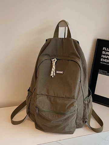 Zaino Scolastico in Nylon a Tinta Unita per Studenti Scuole Superiori Grande Capacità Leggero Casual Zaino da Viaggio Stile Preppy
