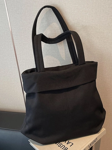 Bolso Tote de Lona de Gran Capacidad para Mujer Bolso de Hombro Minimalista Bolso de Mano Casual Bolso de Viaje Moderno