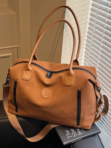 Large Capacity PU Leather Travel Bag Waterproof Dry Wet Separation Duffel Bag For Women Men Gym Fitness Weekender Sports Luggage
