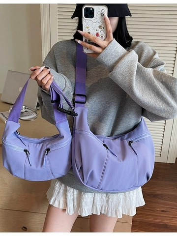 Borsa Dumpling in Nylon Leggera da Donna Casual Versatile Mezzaluna Borsa a Tracolla per Pendolarismo Moda Tracolla Regolabile