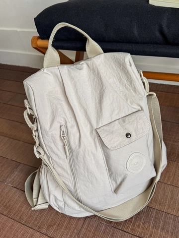 Women Fashion Nylon Multi-functional Backpack Large Capacity Solid Color Casual Travel Shoulder Bag For Work Outdoor School