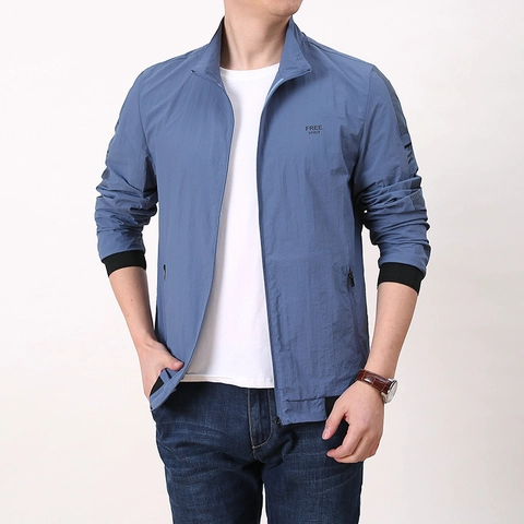 Heren Zonbeschermingsjas Lichtgewicht Sneldrogend Ademend Skin Jacket Letterprint Sportief Windjack Outdoor Casual Top