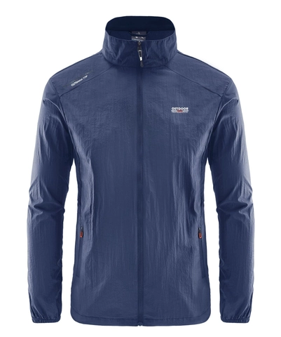 Herren Sommer Stehkragen Sonnenschutzjacke Leicht Atmungsaktiv Windjacke Outdoor Skin Clothing Dünner Nylon Sportmantel