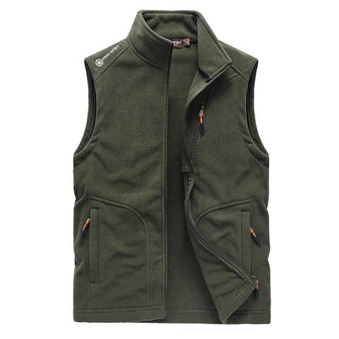 Gilet en Polaire pour Hommes Chaud Coupe-vent Col Montant Veste Sans Manches Avec Poches pour la Randonnée Décontractée Sportive
