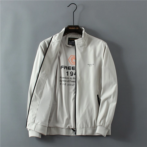 Herren Nylon Vier-Wege-Stretch Stehkragen Jacke Casual Business Winddicht Netzfutter Frühling Herbst Oberbekleidung Herren